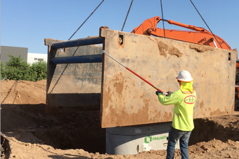 Extendable Hands Free Magnetic Material Handling Safety Tool. magnetic riggers pole