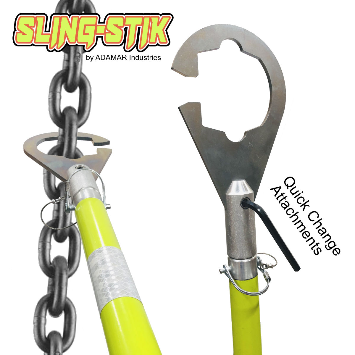 Sling-Stik - Rigid, Strong and Versatile Suspended Load Control Hand Safety  Tool Used To Grab Chain, Wire Rope or Synthetic Slings and other Hard Points
