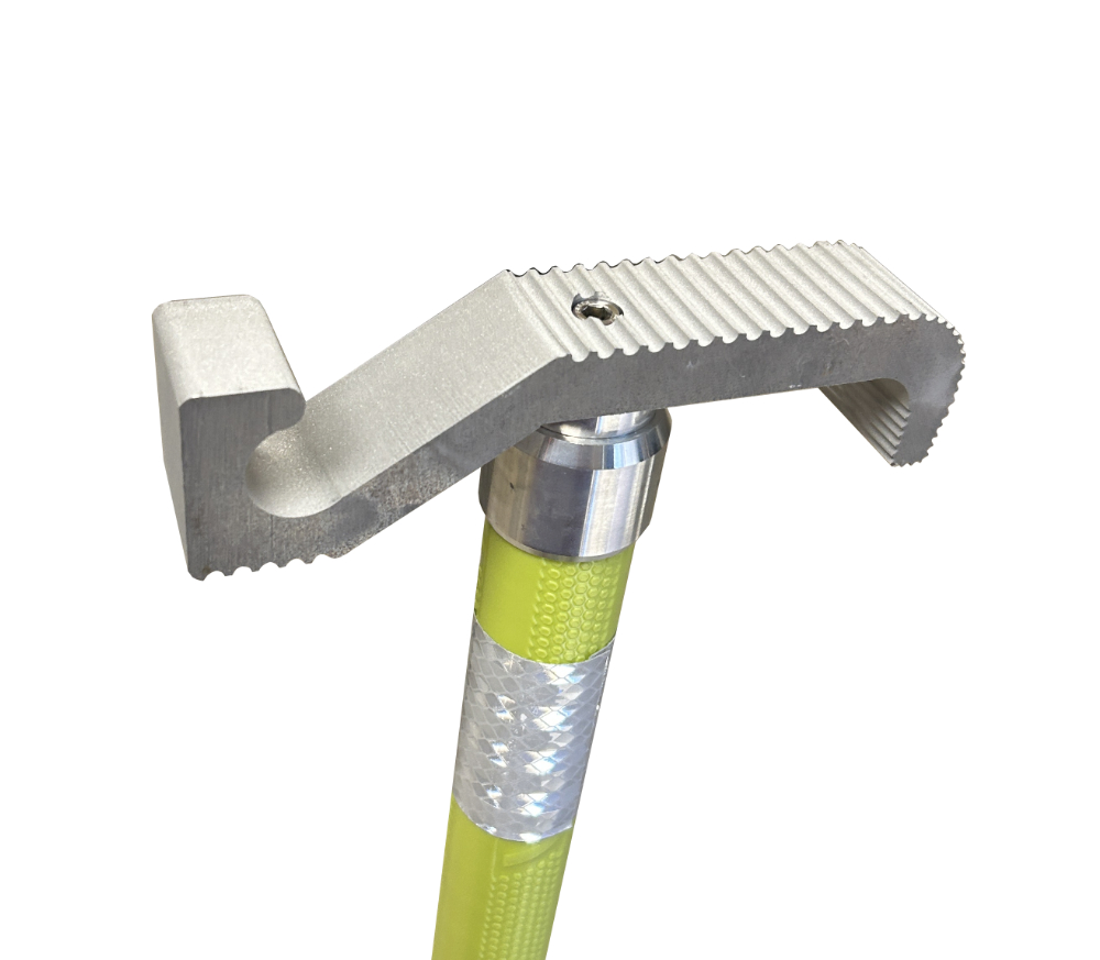 no-hands, hands-off material handling hand safety tools. load guider, load guiding. Steer-Stik hands free load guiding tool.