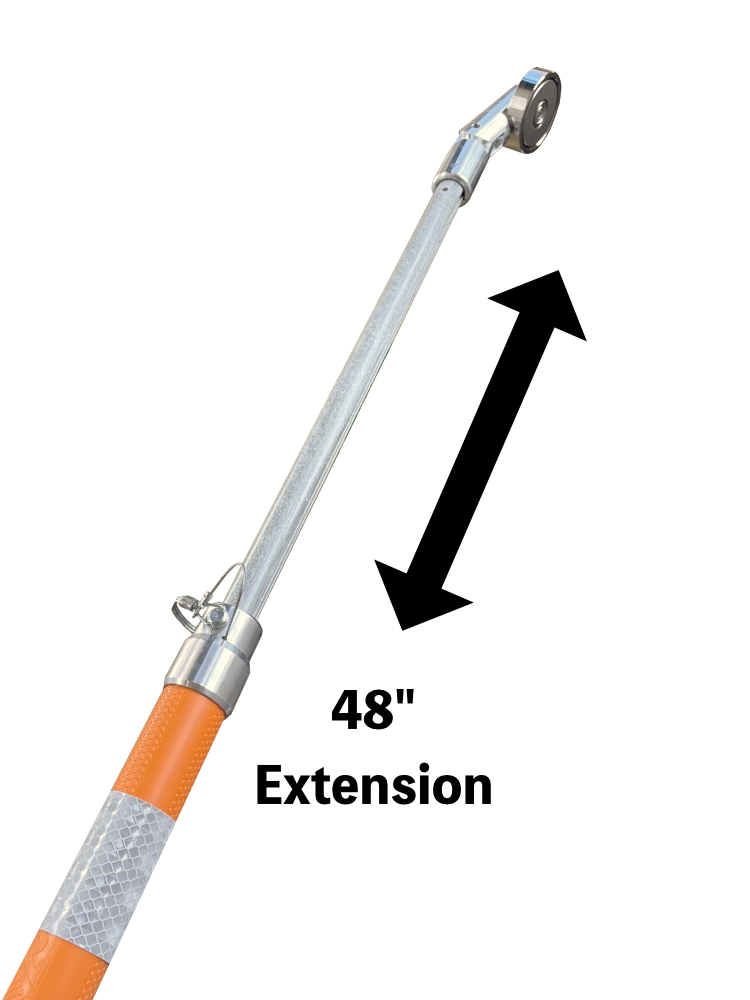 safe-t-stik xl extendable magnetci push pull suspended load control no touch safety tool. magnetic riggers pole